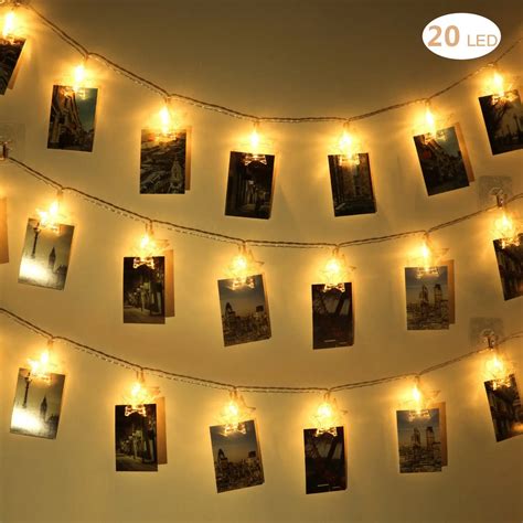 string lights with clips for photos